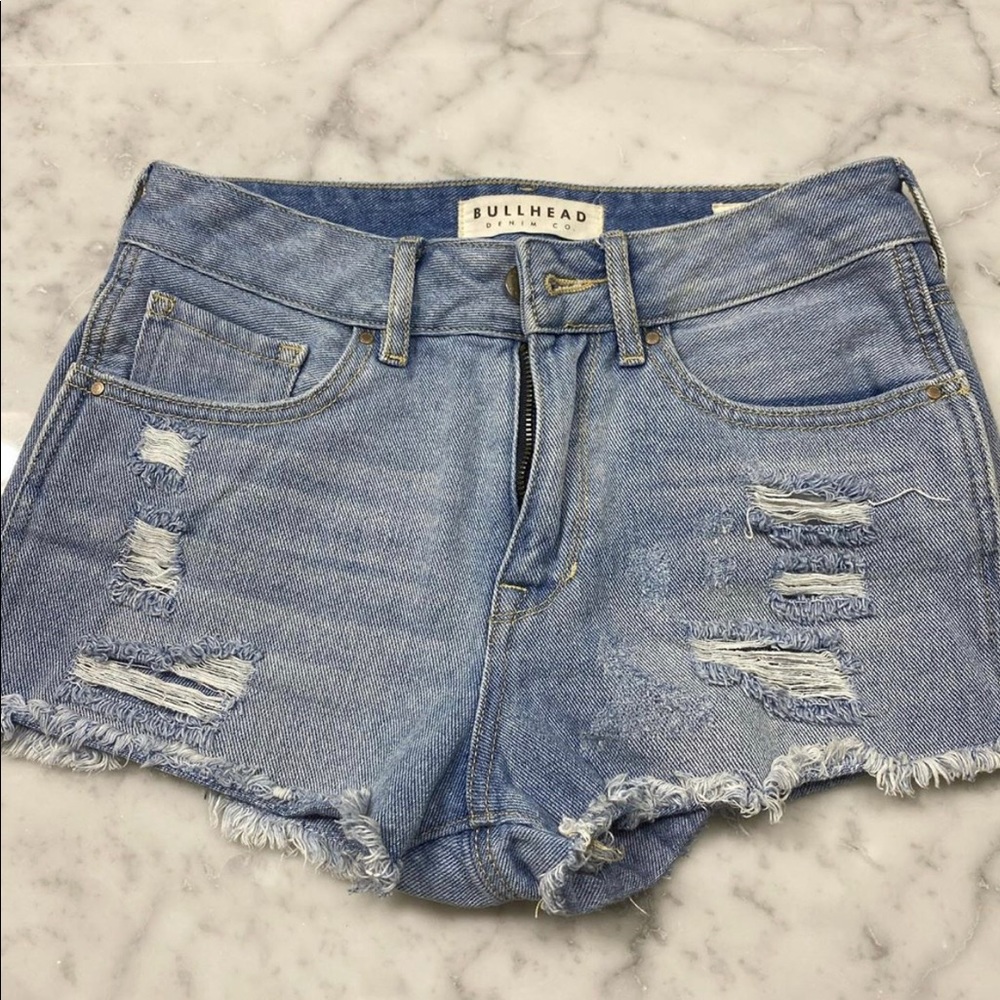 High waisted jean shorts